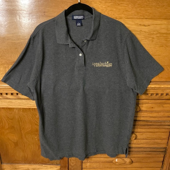 Lands End Appalachian State University Short Sleeve Collared Gray Shirt - Picture 2 of 10